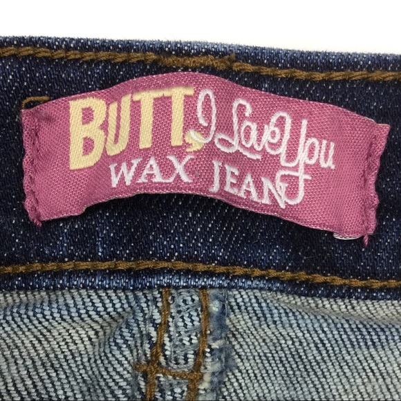 Wax Jean Butt I Love You Distressed Ripped Skinny Stretch Jeans Blue Juniors 11 - Picture 8 of 10